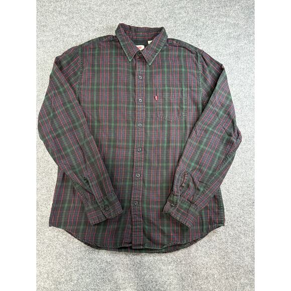 Levi's Long Sleeve flannel plaid button down shirt Men's Size L - Picture 1 of 9
